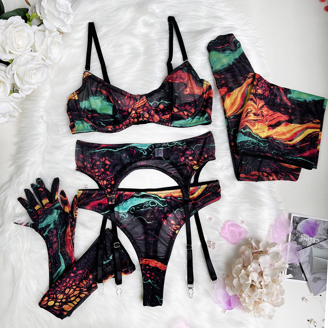Celeste 5-Piece Lingerie Set
