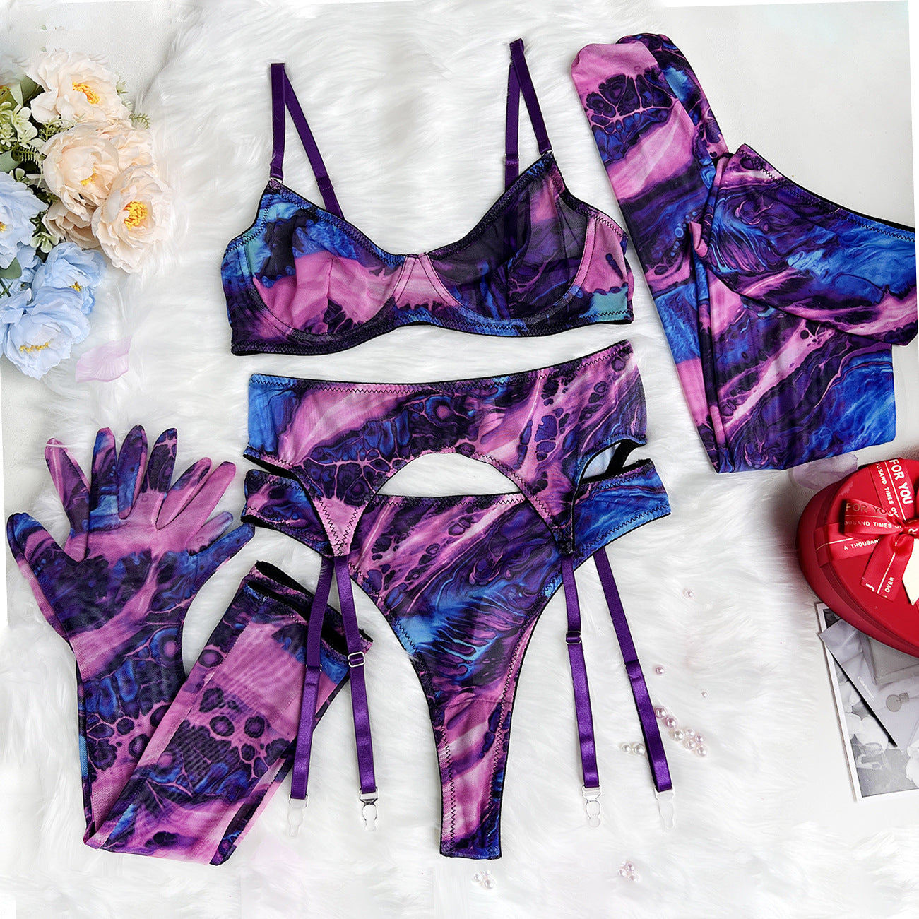 Celeste 5-Piece Lingerie Set